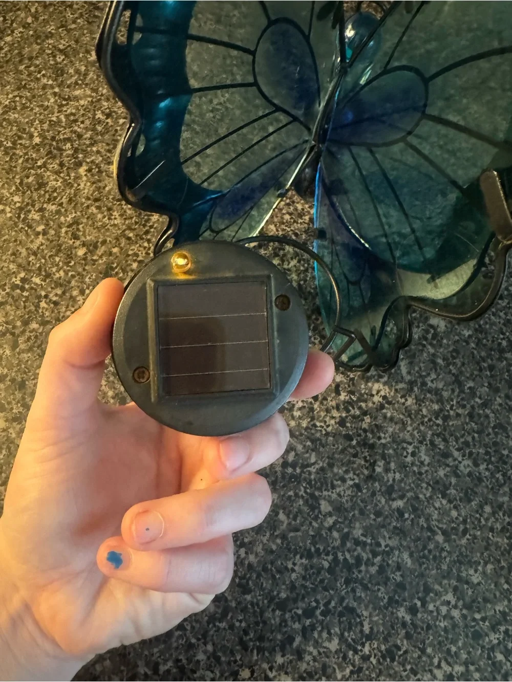 Decorative Blue-Green Butterfly Home Art Figurine With Light- LIGHT DOES NOT WOR